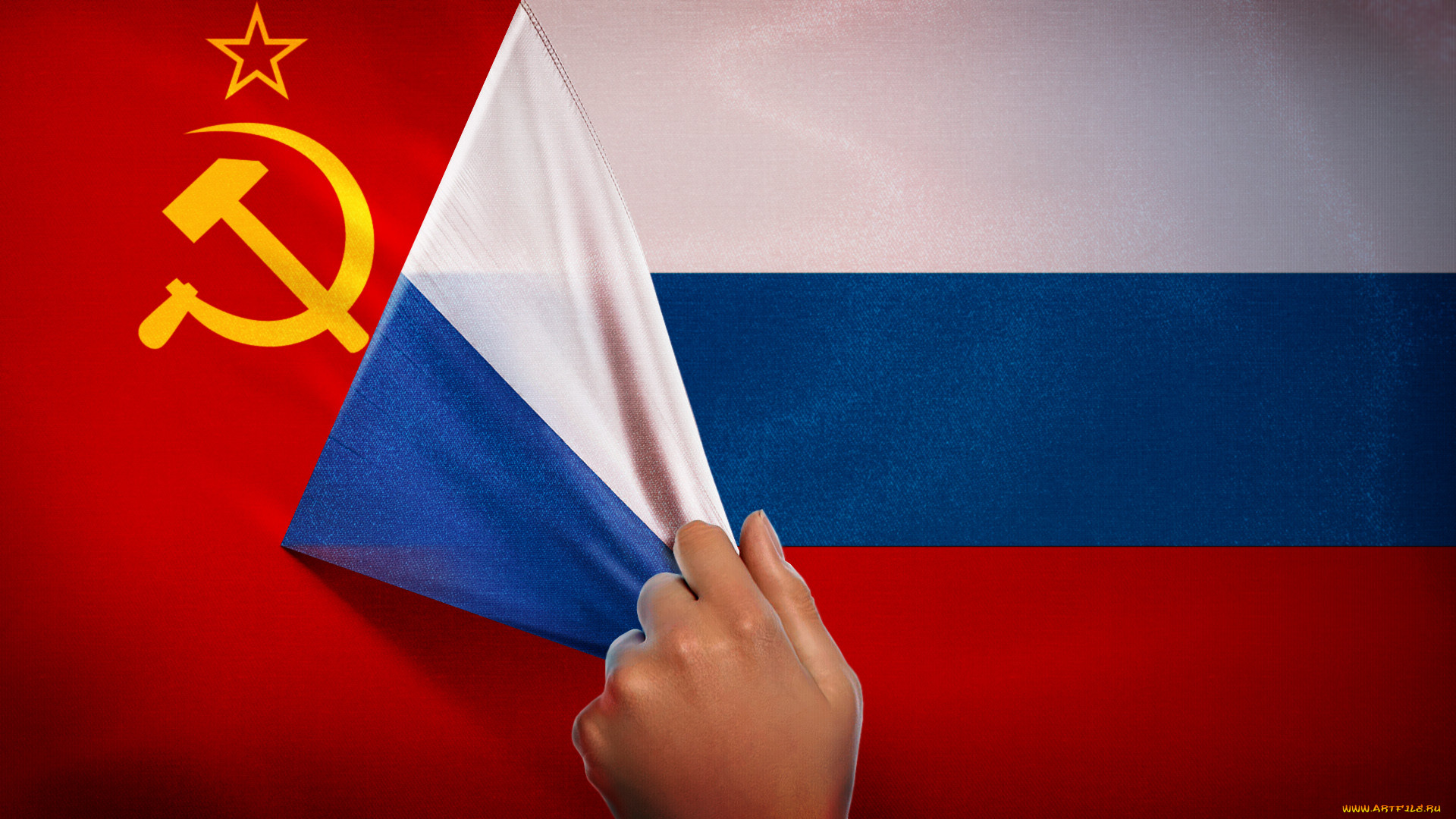 Флаг России и СССР